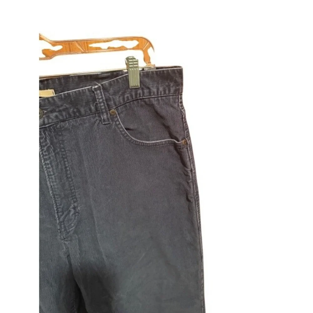 LL Bean Natural Fit Corduroy Pants‎ Men's 38x30 Gray/Blue Casual Straight Leg